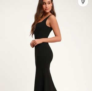 NWT Lulus Sweetest Thing Black Maxi Dress